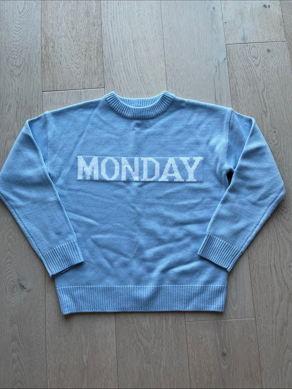 Pale Blue “Monday” Sweater